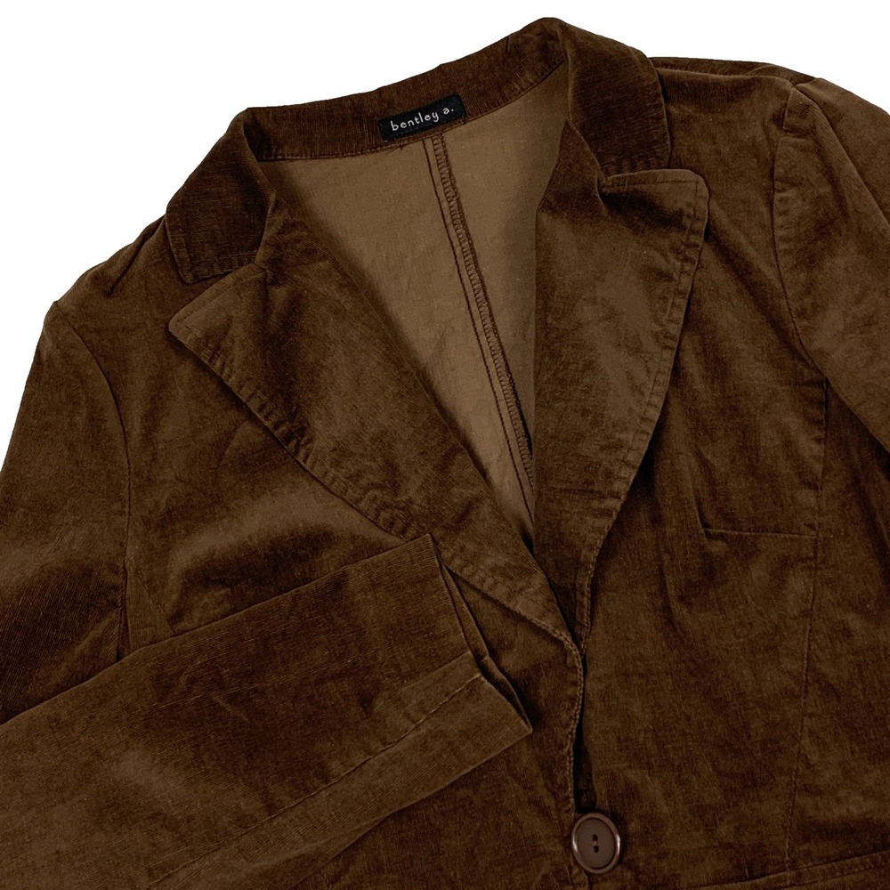 Vintage Bentley a. Corduroy Blazer Womens 4 Brown Academia Y2K Tailored